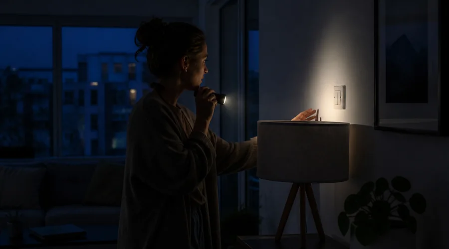 Dunkle Wohnung bei komplettem Stromausfall